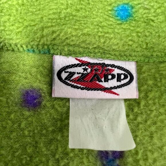 Zzapp Vintage Sweater Womens Medium Yellow Geometric Pattern Fleece Sz L 1/4 Zip - Picture 3 of 10